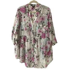 Torrid floral tunic style blouse sz 2